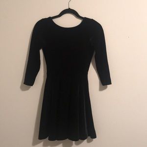 Black American Apparel Velvet Skater Dress
